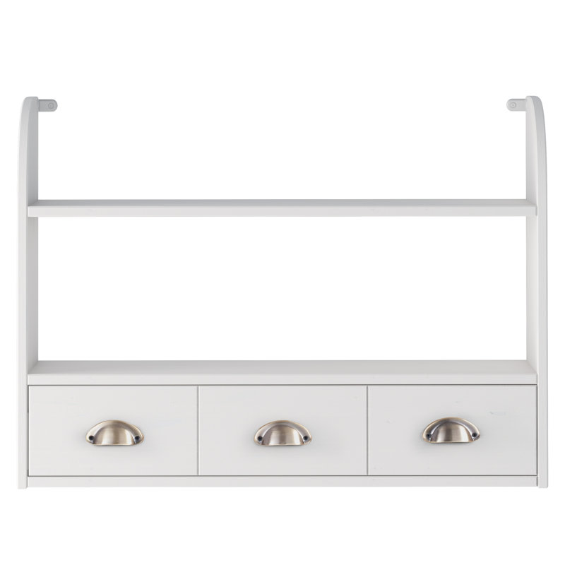 Edgarton Solid Wood Accent Shelf with Adjustable Shelves, White