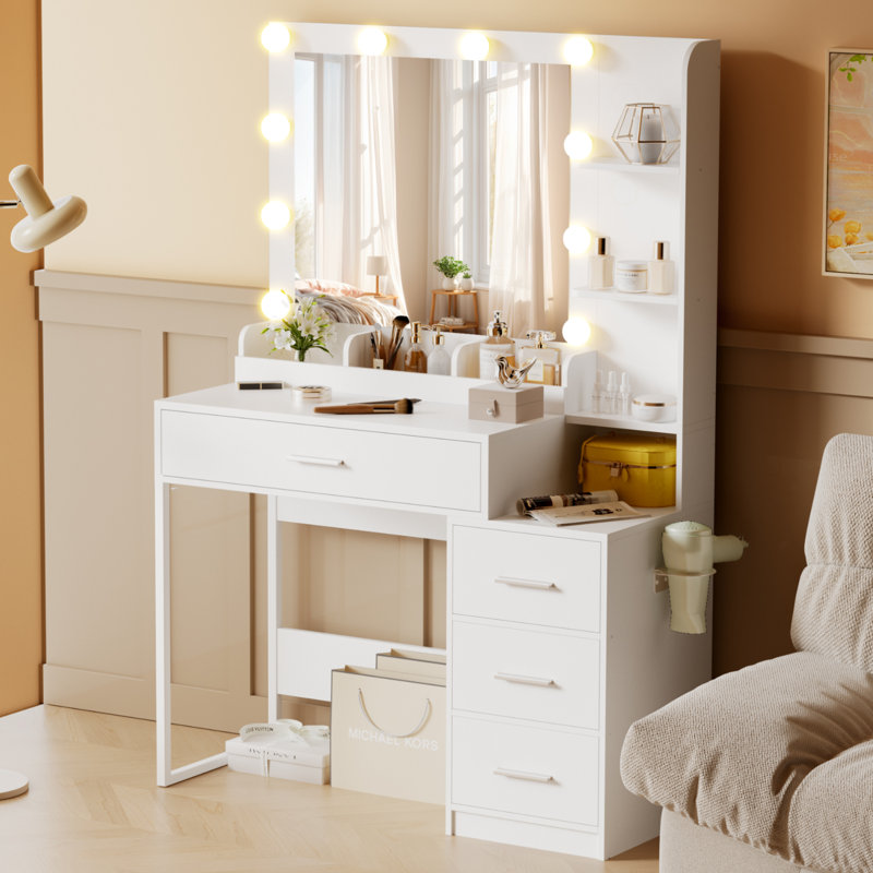 Meuble-lavabo avec miroir HD et grand espace de rangement