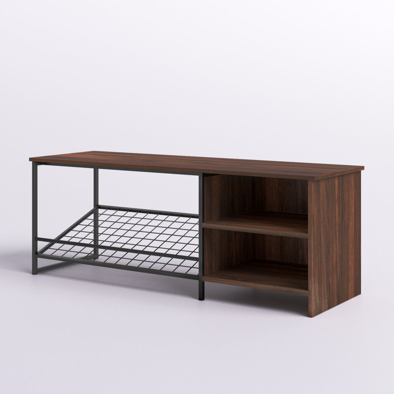 Banc de rangement pour chaussures Kleist, Noyer foncé