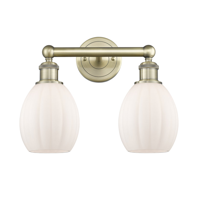 Bolduc 2 - Light Dimmable Vanity Light, Matte White, Antique Brass