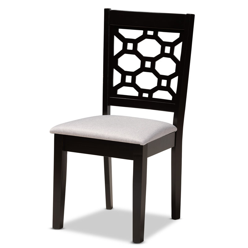 Gaiwalin 17.7'' H Upholstered Side Chair, Gray, Dark Brown