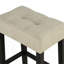 Two-Tone Design Black Dining Table 2X Stools Biscuit-Tufted Seat Cushion Beige 3Pc Dining Table Set