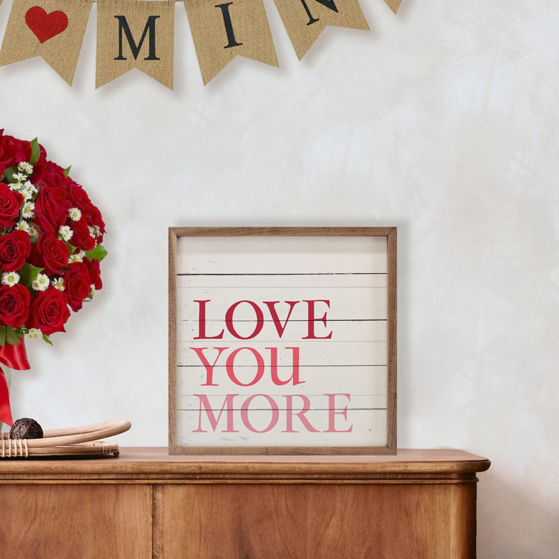 Love You More - rose blanchi, H 16 po x l 16 po
