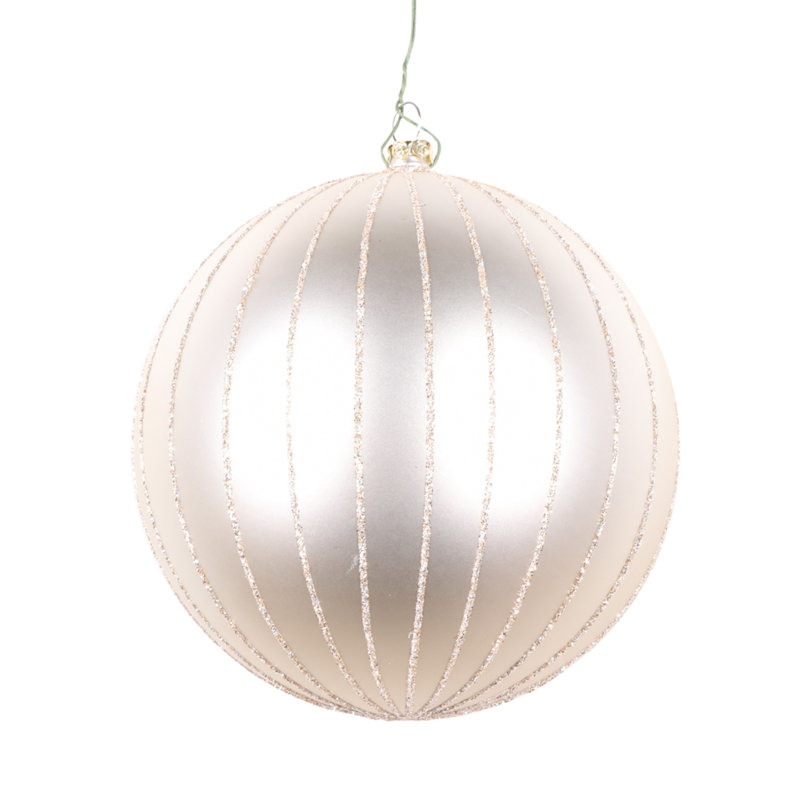 Ornement boule mat scintillante, H 5 po x l 5 po x P 5 po, Avoine