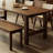 Brown Rectangular Solid Wood Trestle Dining Table-1916837538