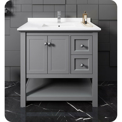 Manchester 36"" Free-Standing Single Sink Bathroom Vanity Base Only -  Fresca, FCB2336GR