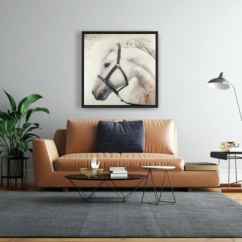"Darius le cheval blanc", H 24 po x l 24 po