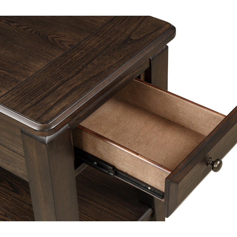 Traditional Chairside Table W/ Storage