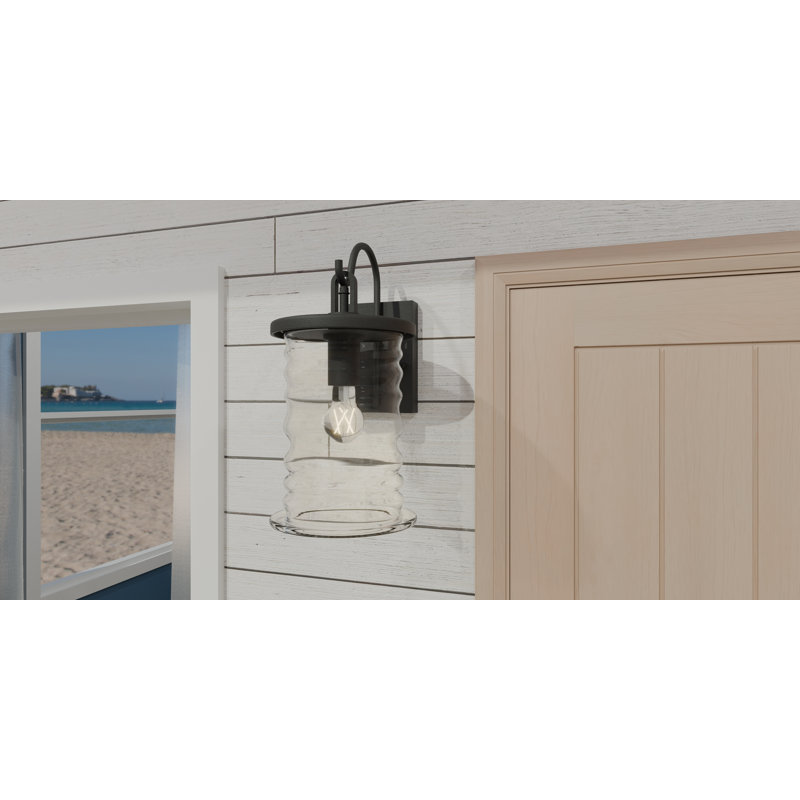 Lanterne murale d'extérieur 1 lumière Aamorah, H 17 po x l 8,5 po x P 11,25 po