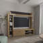 Meuble télé Cecil avec meuble télé avec tablettes ouvertes et compartiments de rangement avec une porte et un meuble télé