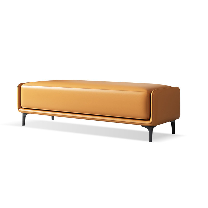 Upholstered Bench, 17.72" H x 59.06" W x 15.75" D, Orange