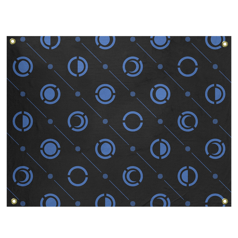 Tapisserie, H 26 po x l 36 po, Noir / Bleu