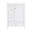 "Meuble-lavabo de 24 pouces avec rangement, tablette réglable, panneau de fibres à densité moyenne et bois d'hévéa, cloisons amovibles, finition blanc brillant"-675244016