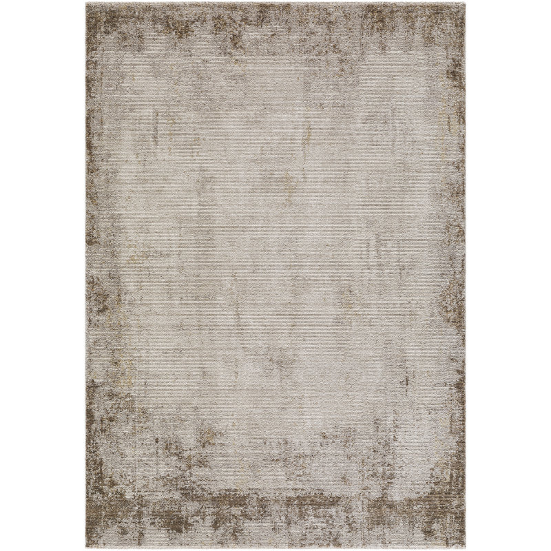 In Door Abstract Modern Marble Brown Cream Area Rug, Rectangle 160 x 230 cm