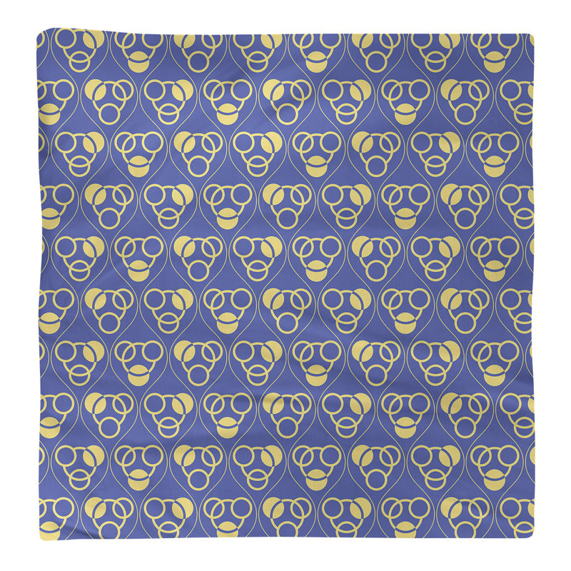 Serviette de table en coton classique Circles Waves, Bleu/jaune, H 0,1 po x l 22 po x P 22 po, Polyester sergé