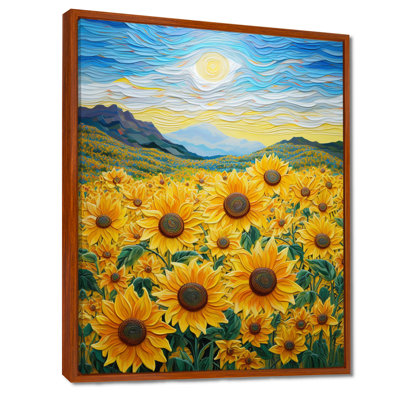 " Vangogh Style Sunflowers Mountains "