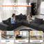 Canapé modulaire en chenille modulaire en U de 162 po avec 6 coussins Boneless-278796382