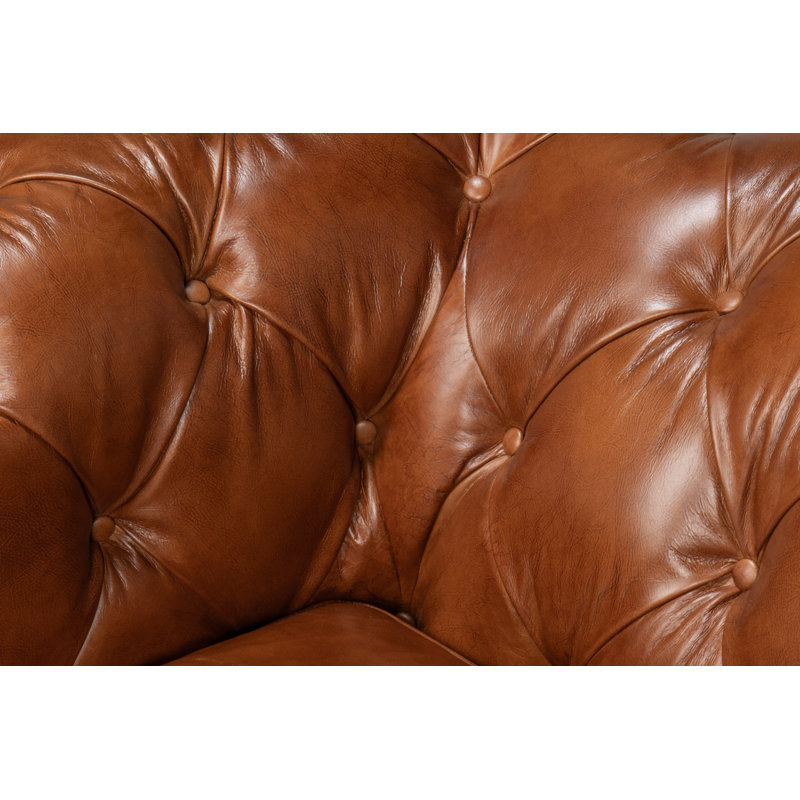 Castered Leather Sofa