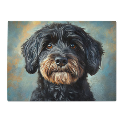 Labradoodle Design Dog  Glass Chopping Board