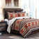 Del Sol Red/Orange/Tan Aztec Print Cotton Southwestern Style Reversible Quilt Set