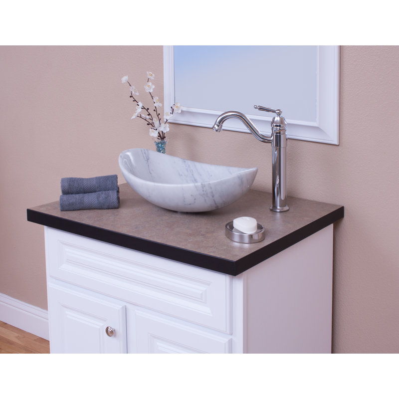Novatto 12'' White Stone Oval Bathroom Sink