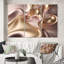 Subtile sophistication en rose exquis et doré - reproduction d'art sur toile 3 pièces-87538255-87538249