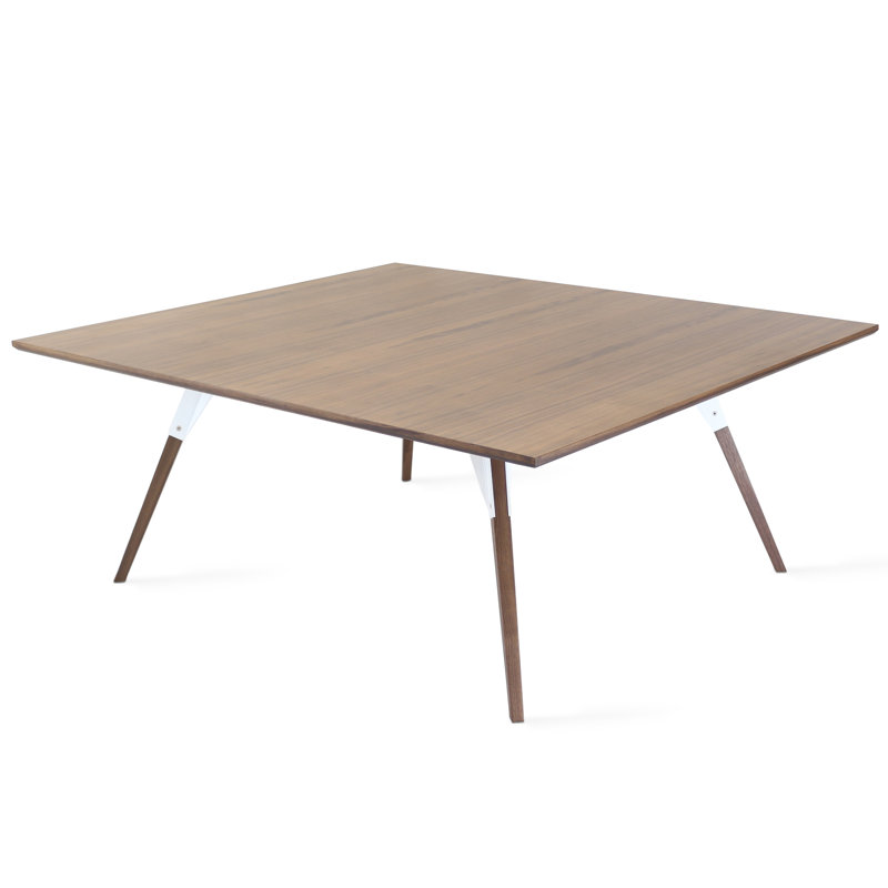 Table basse clarke, H 18 po x L 54 po x l 46 po, Noyer, blanc