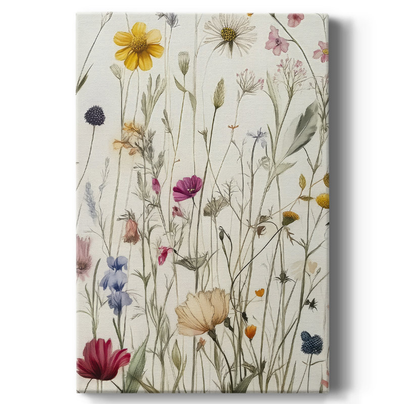 Toile tendue avec châssis floral Lxxxx - prêt à accrocher, H 27 po x l 18 po