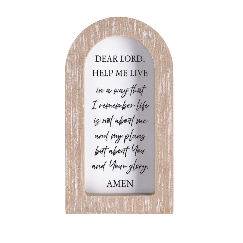 Cadre encadré Dear Lord, aidez-moi, blanc, 5 x 8