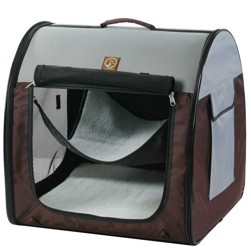 Sac de transport portable simple en tissu, Gris/brun