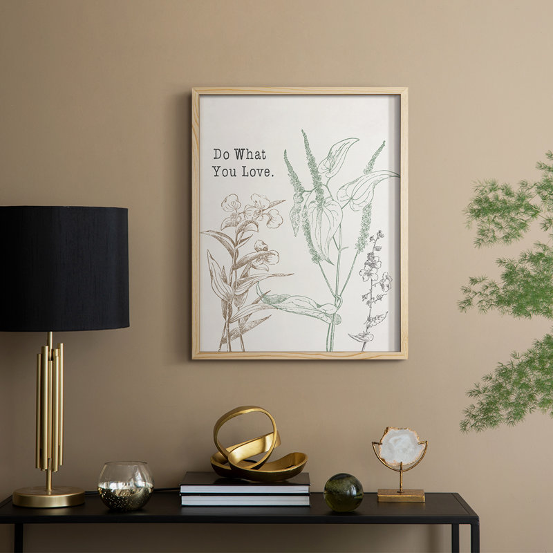 «Do What You Love», reproduction encadrée - bois massif, H 30 po x l 24 po, Naturel