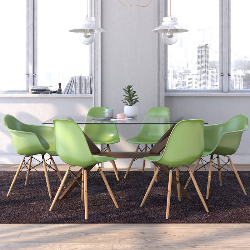 Jordan 16.5'' H Side Chair, Green, Natural