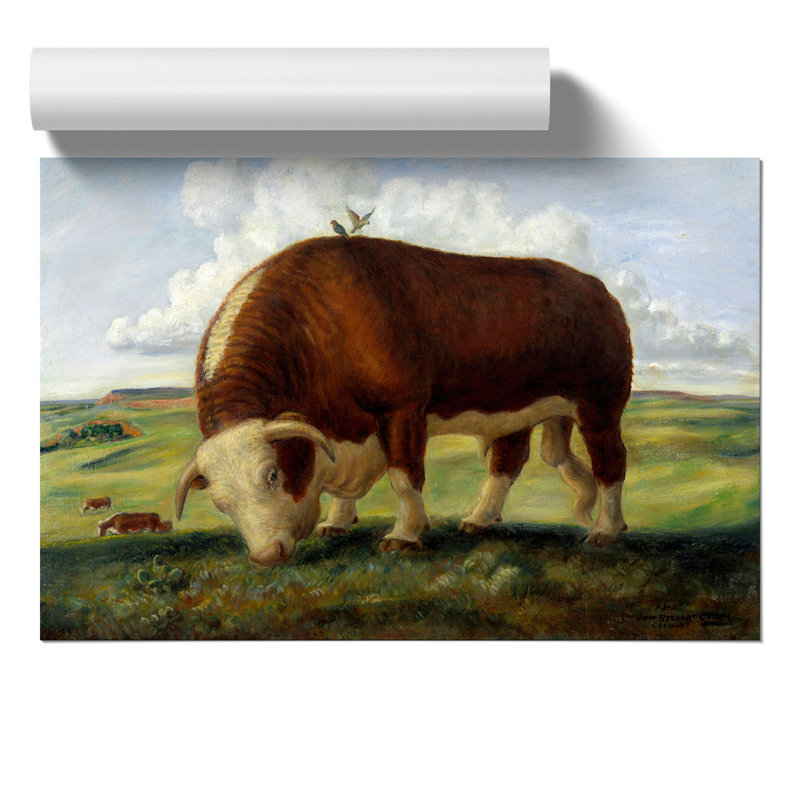 Ajax Bull Cow by John Steuart Curry - No Frame Print, 21cm H x 30cm W x 0.1cm D