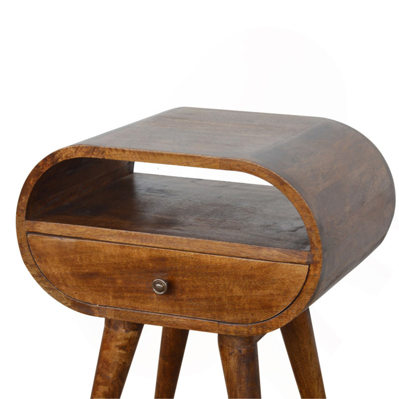 Table de chevet ouverte châtaignier, 1 tiroir