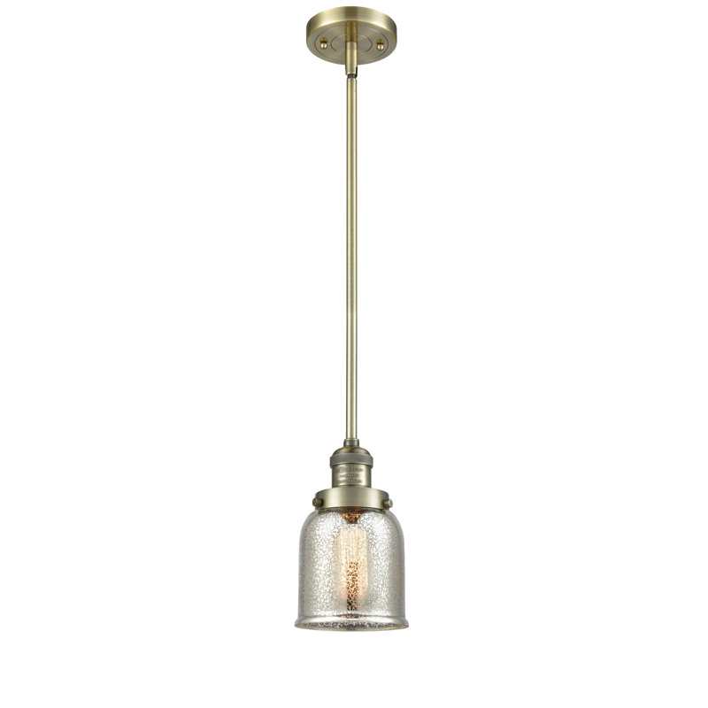Hardison 1 - Light Single Pendant, Antique Brass, Silver Mercury