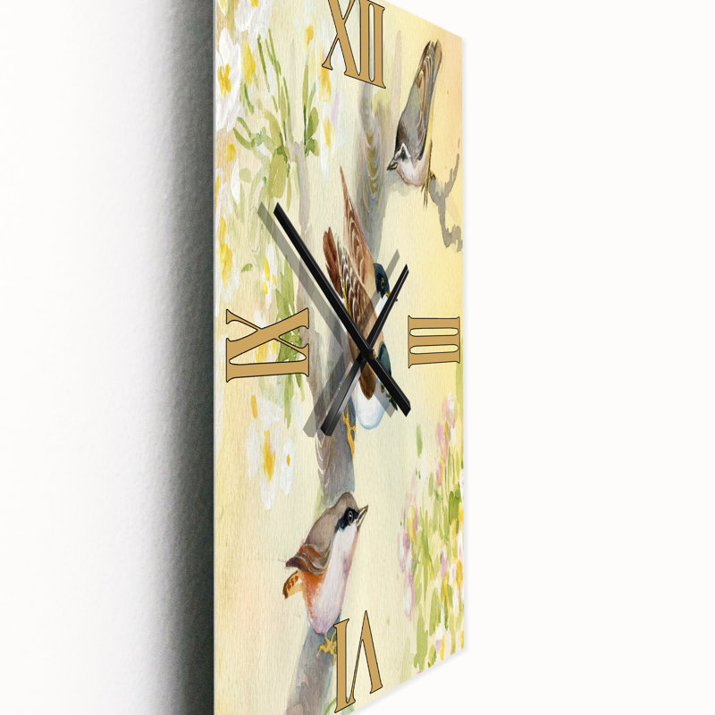 Horloge murale oiseaux sur un pommier en fleurs, Grand