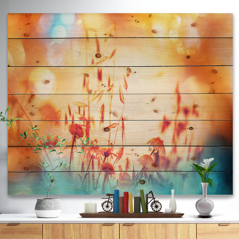 « magnifique little summer look view », impression, H 15 po x l 20 po x P 1 po, Bois