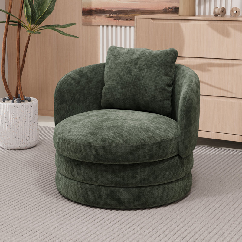 Fauteuil d'appoint large et moderne rembourré, Vert