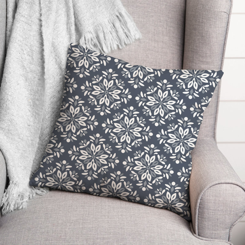Medallion Outdoor Reversible Throw Pillow, H 18 po x l 18 po, Ardoise