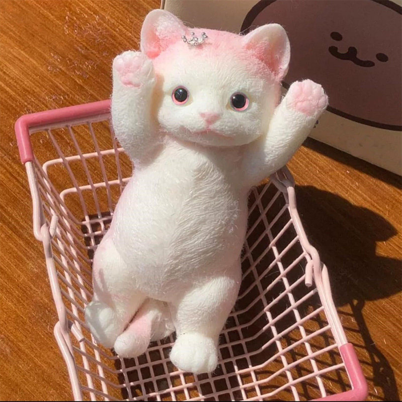 Jouet en forme de chat pour soulager le stress, jouet en peluche pour les amoureux des chats, B