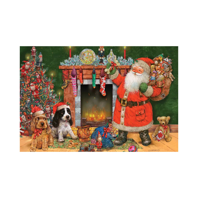 Good Dogs For Santa by Giordano Studios - Wrapped Canvas Print, 101.6 cm H x 66.04 cm W x 1.91 cm D