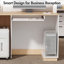 Bureau d'accueil moderne avec éclairage DEL et station de recharge, comptoir spacieux de 62,2 pouces pour bureau moderne.-1409256076-1555786566