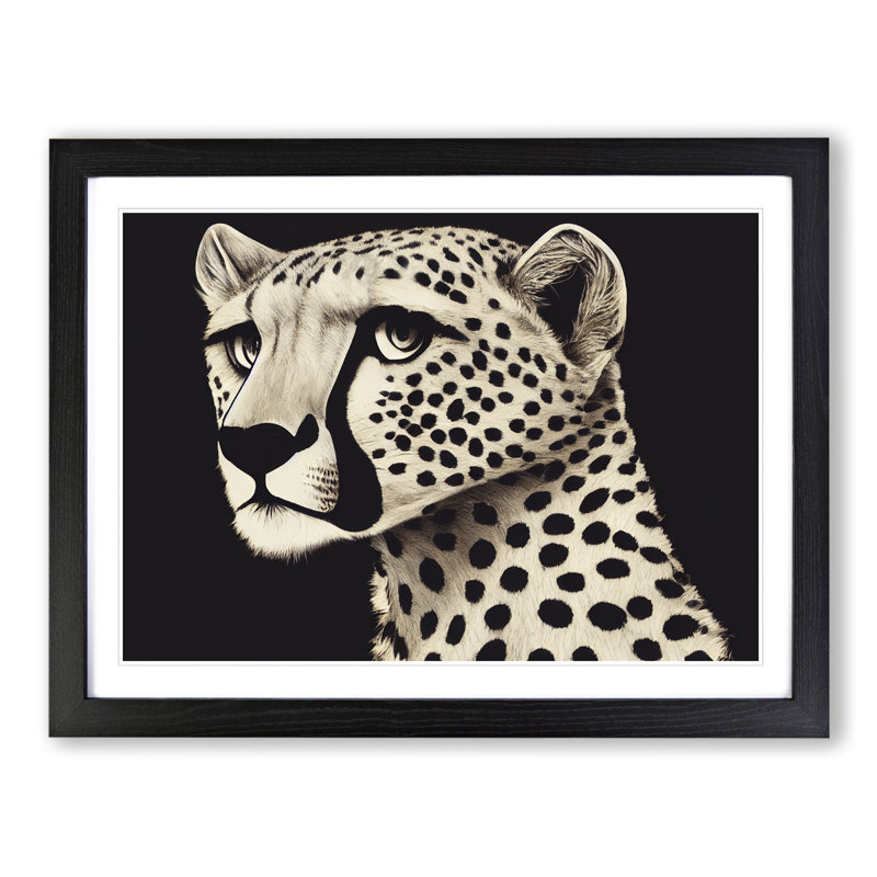 Delicious Cheetah - Single Picture Frame Painting, Black, 46cm H x 64cm W x 2cm D