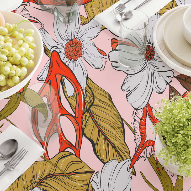 Fabric Textile Products, Inc. Square Tablecloth, 100% Cotton, Floral 228