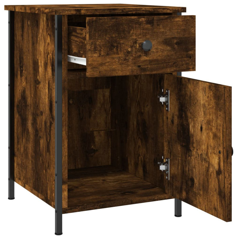Maybritt 40cm W Bedside Table, Smoked Oak, Set of 2