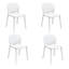 Ensemble de quatre chaises d'appoint blanches en plastique robustes-1276596547