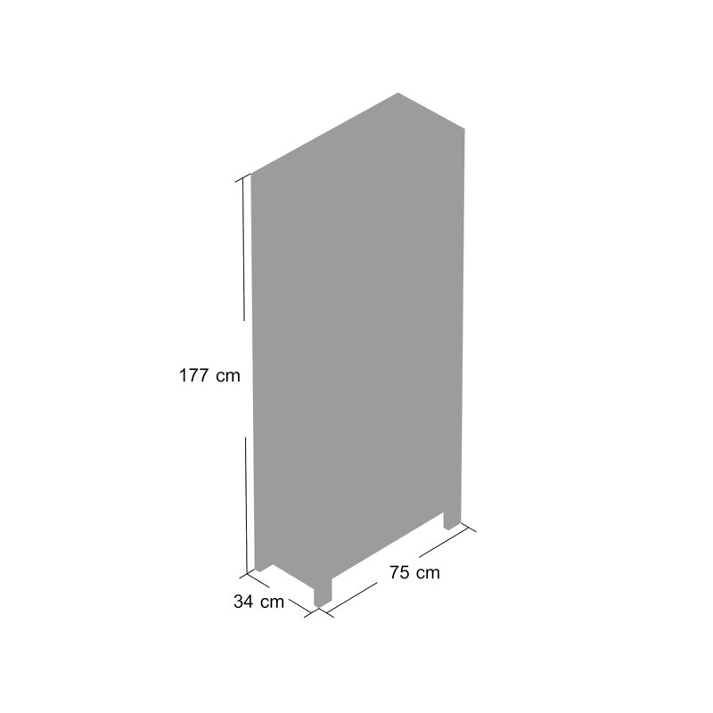 Cicero 175cm H x 75cm W Solid Wood Standard Bookcase