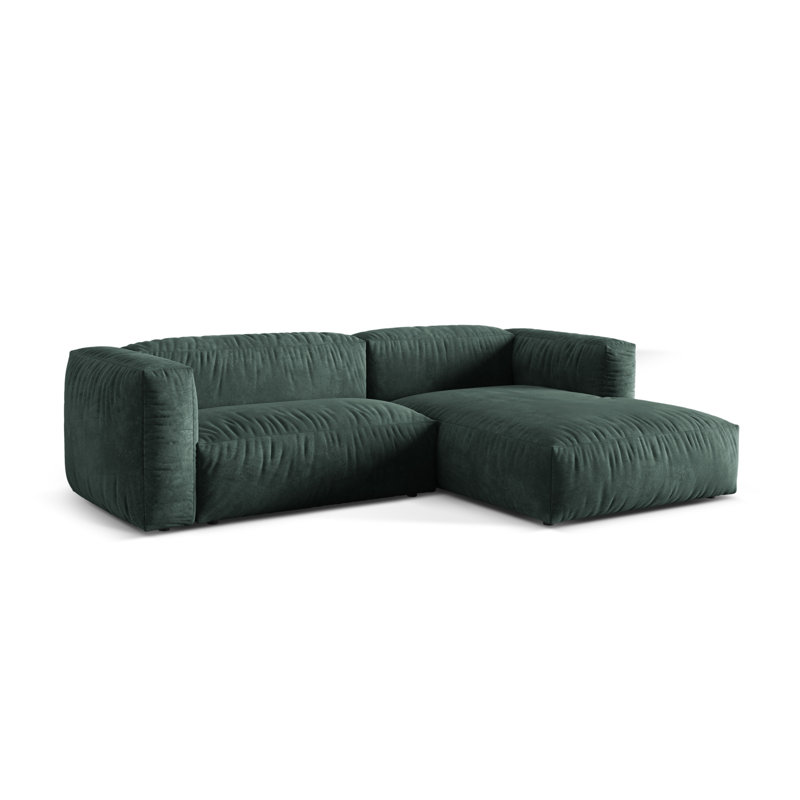 Bedar 2 Seater Velvet Corner Sofa , Petrol
