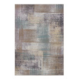 Kusinet Brushed Patchwork Distressed Abstract Modern Machine Washable Indoor Runner Rug