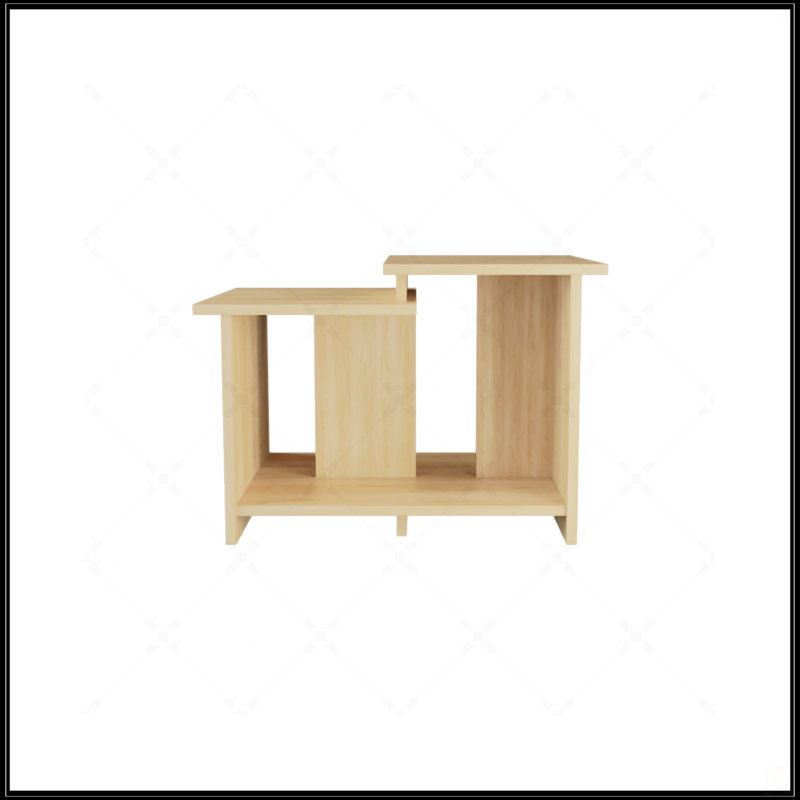 Coffee Table With Open Storage, Natural Wood